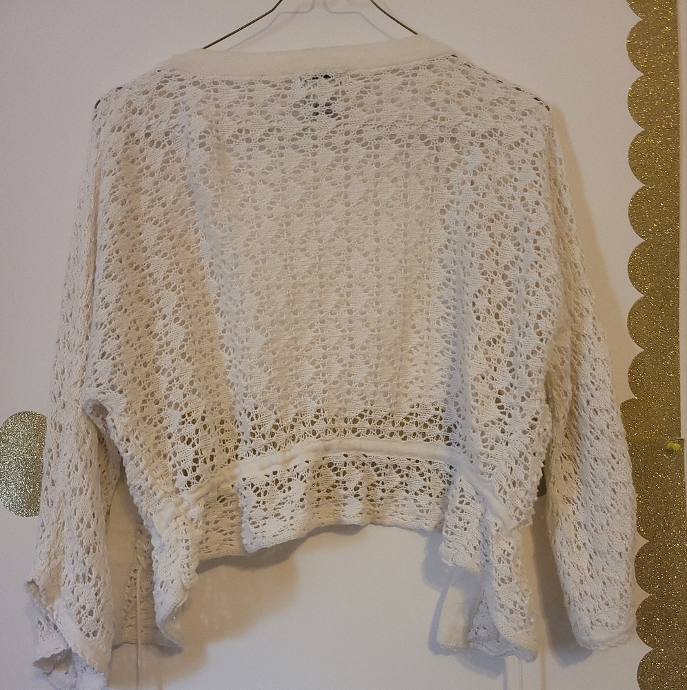 Knitted button less  top waist strings to tie or hang loose